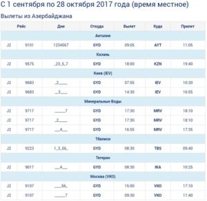 осеннее расписание buta airways